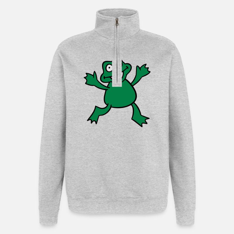 Frosch - Quarter-Zip-Sweatshirt - Grau meliert