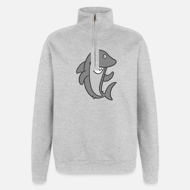 Hai - Quarter-Zip-Sweatshirt - Grau meliert