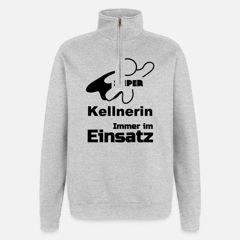 Super Kellnerin Geschenk - Quarter-Zip-Sweatshirt - Grau meliert