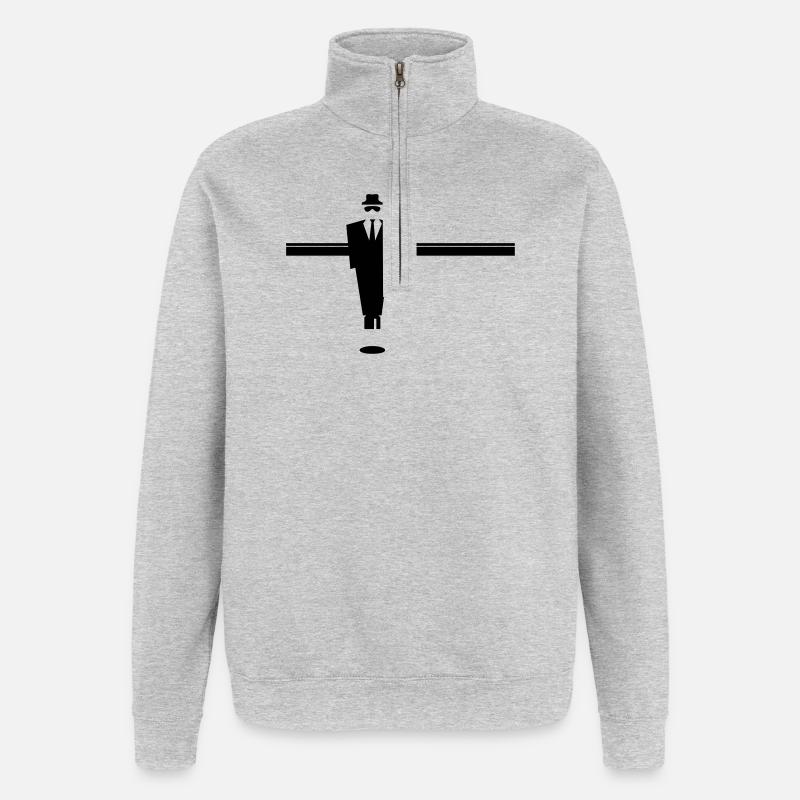 table soccer - Quarter-Zip Sweatshirt - heather grey