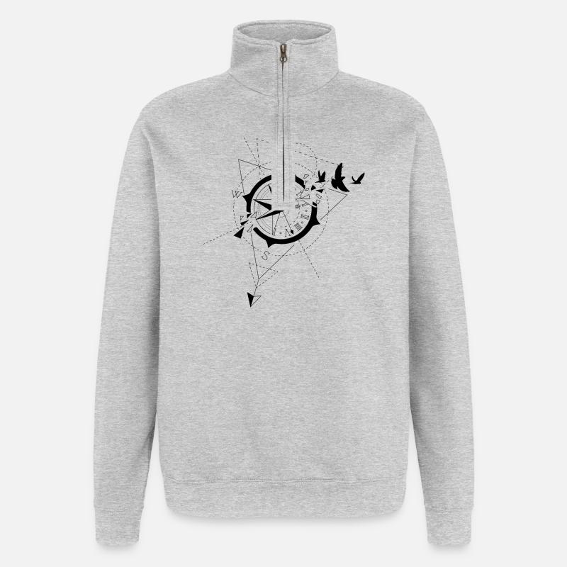 Kompass - Quarter-Zip-Sweatshirt - Grau meliert