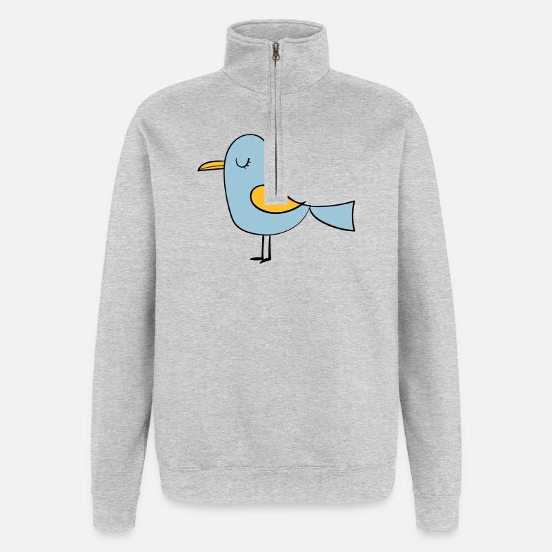 Vogel - Quarter-Zip-Sweatshirt - Grau meliert