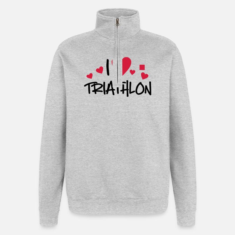 triathlon - Quarter-Zip Sweatshirt - heather grey