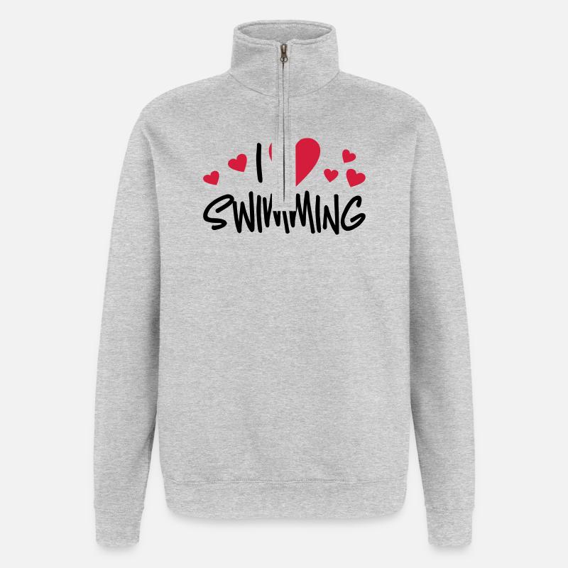 nage - Sweat à zip 1/4 - gris chiné