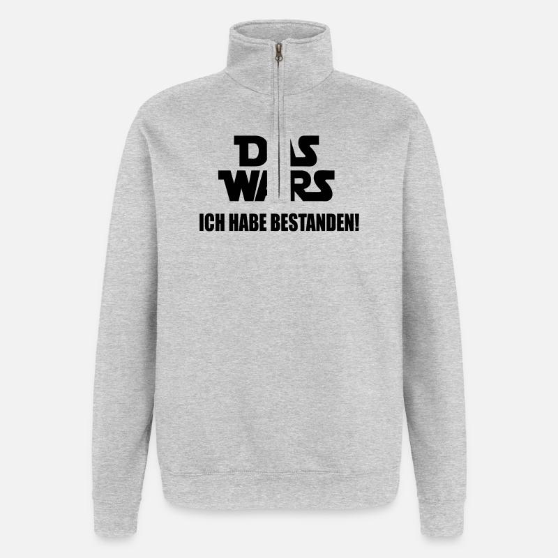 Das wars bestanden - Quarter-Zip-Sweatshirt - Grau meliert