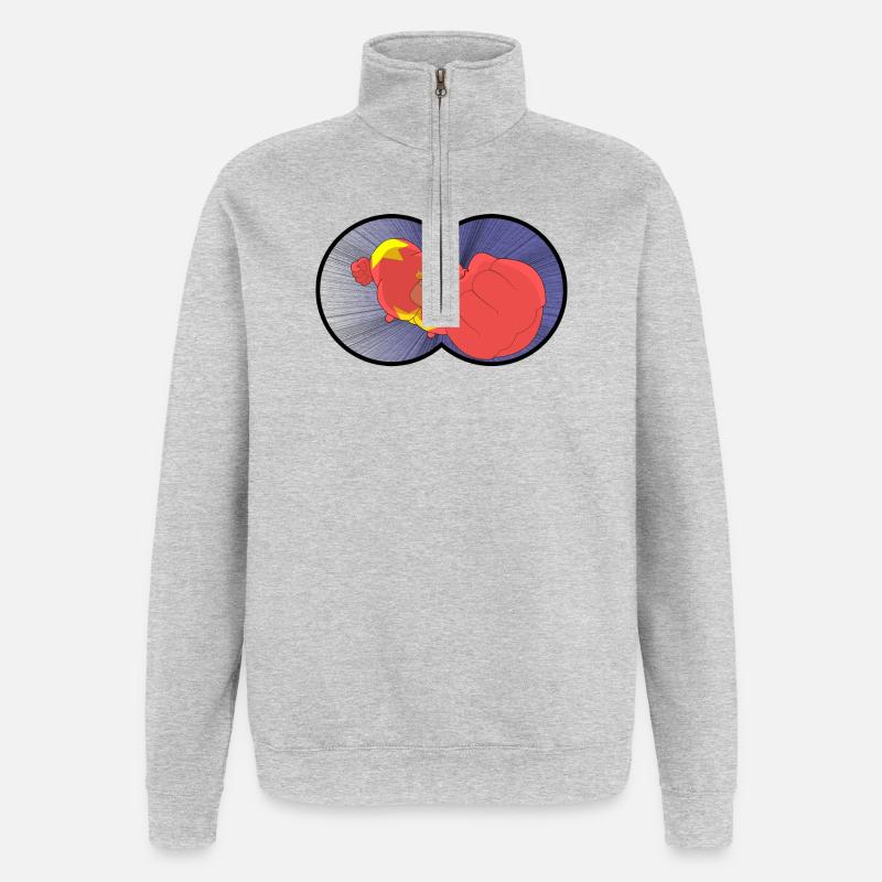 Captain Biceps - Sweat à zip 1/4 - gris chiné