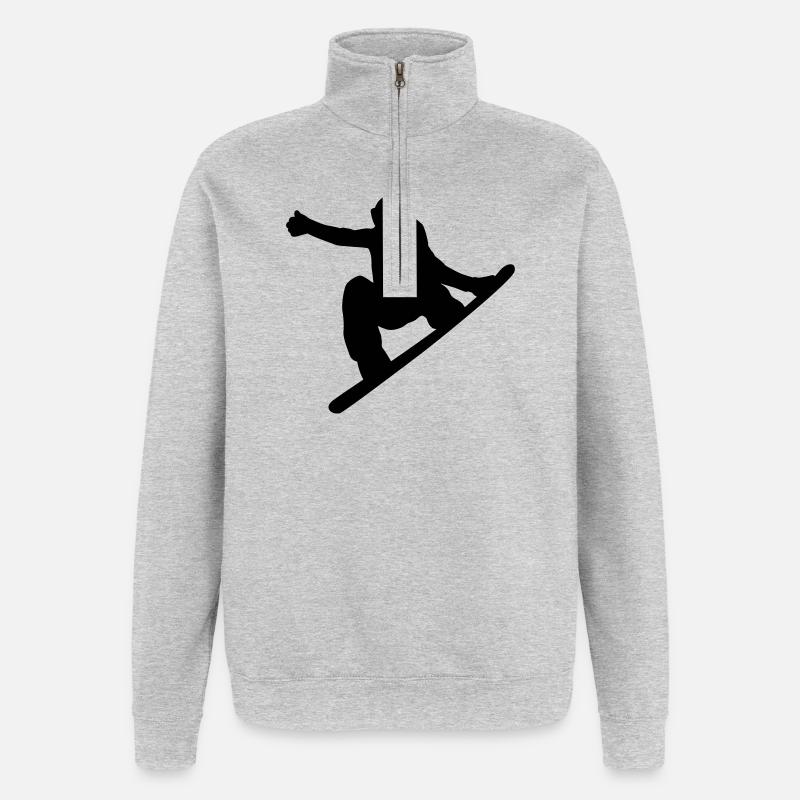 Snowboard - Sweat à zip 1/4 - gris chiné