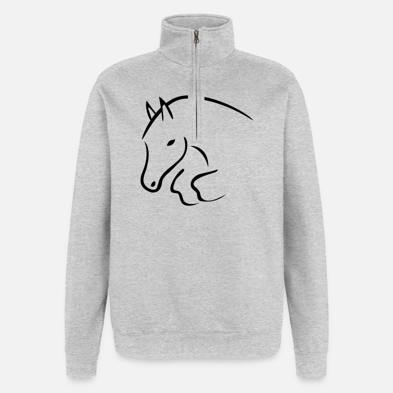 magic13 - Sweat à zip 1/4 - gris chiné