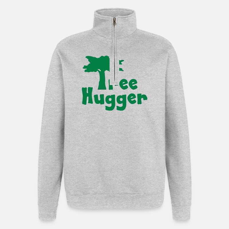 Tree Hugger - Quarter-Zip Sweatshirt - heather grey
