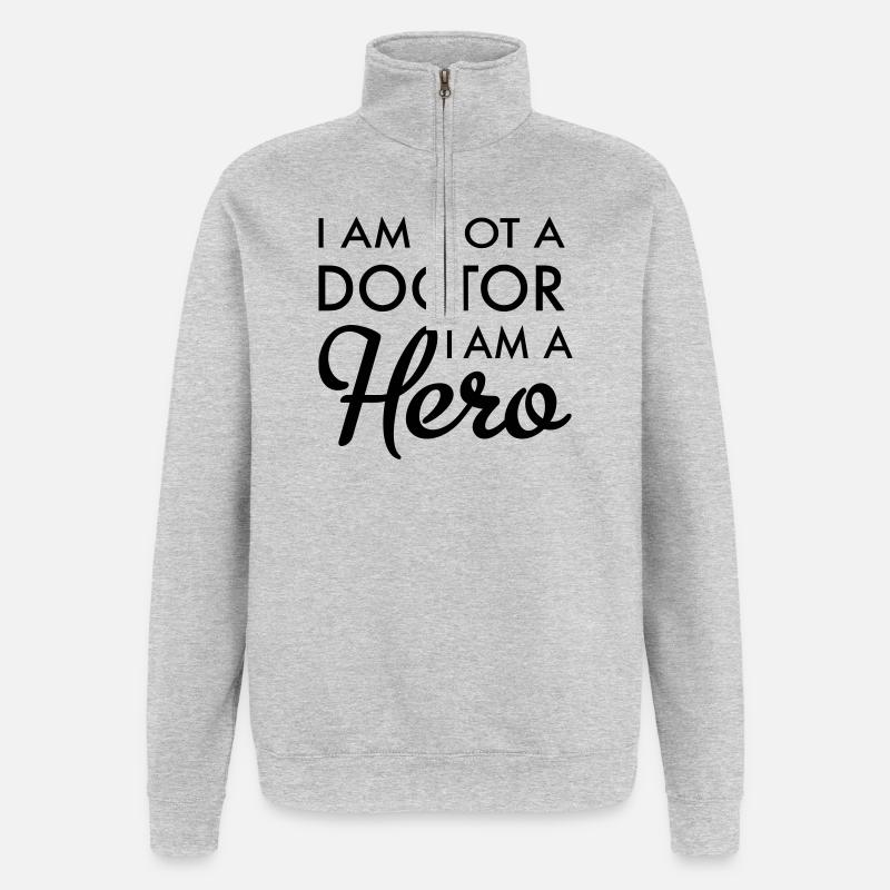 Médecin - Sweat à zip 1/4 - gris chiné