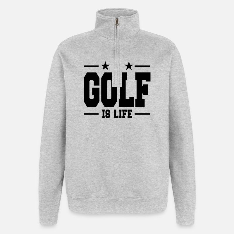 Golf ist Leben / Golf - Quarter-Zip-Sweatshirt - Grau meliert
