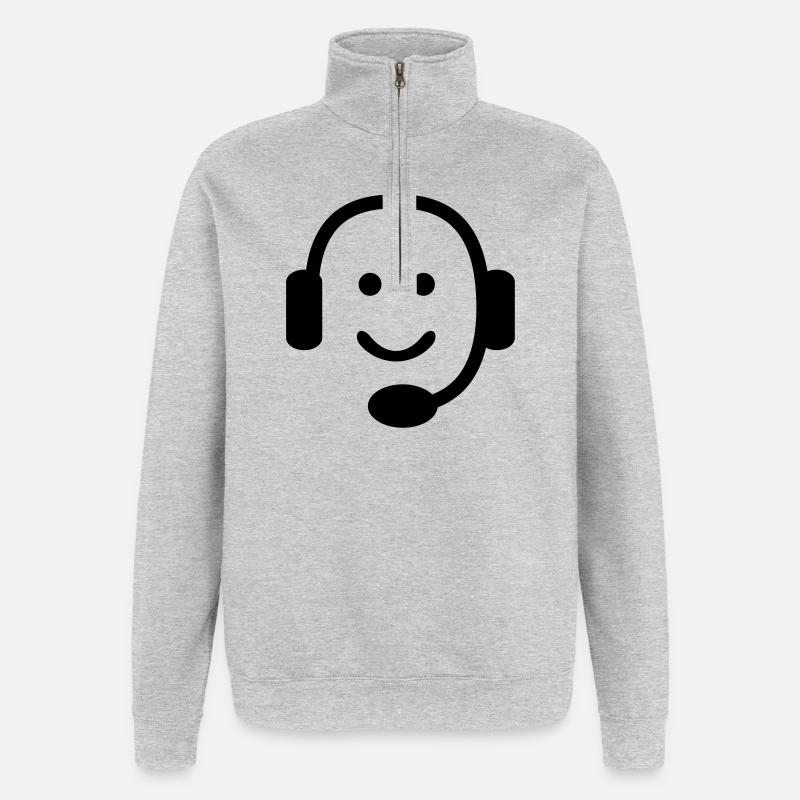 nerd - Quarter-Zip Sweatshirt - heather grey