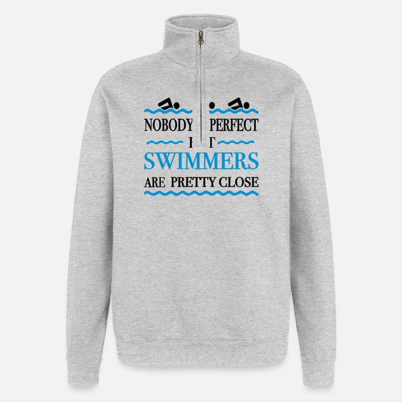 schwimmen - Quarter-Zip-Sweatshirt - Grau meliert