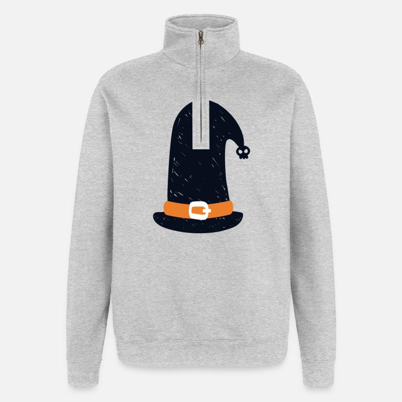 witch hat - Quarter-Zip Sweatshirt - heather grey