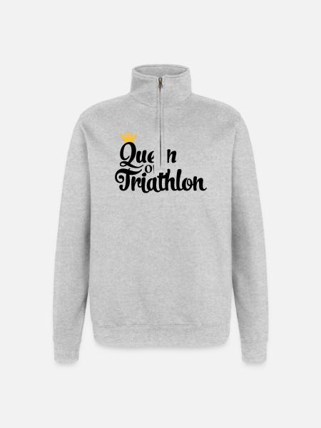 Queen of Triathlon - Quarter-Zip Sweatshirt - heather grey