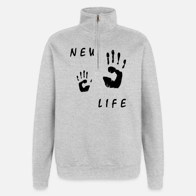 main bébé - Sweat à zip 1/4 - gris chiné