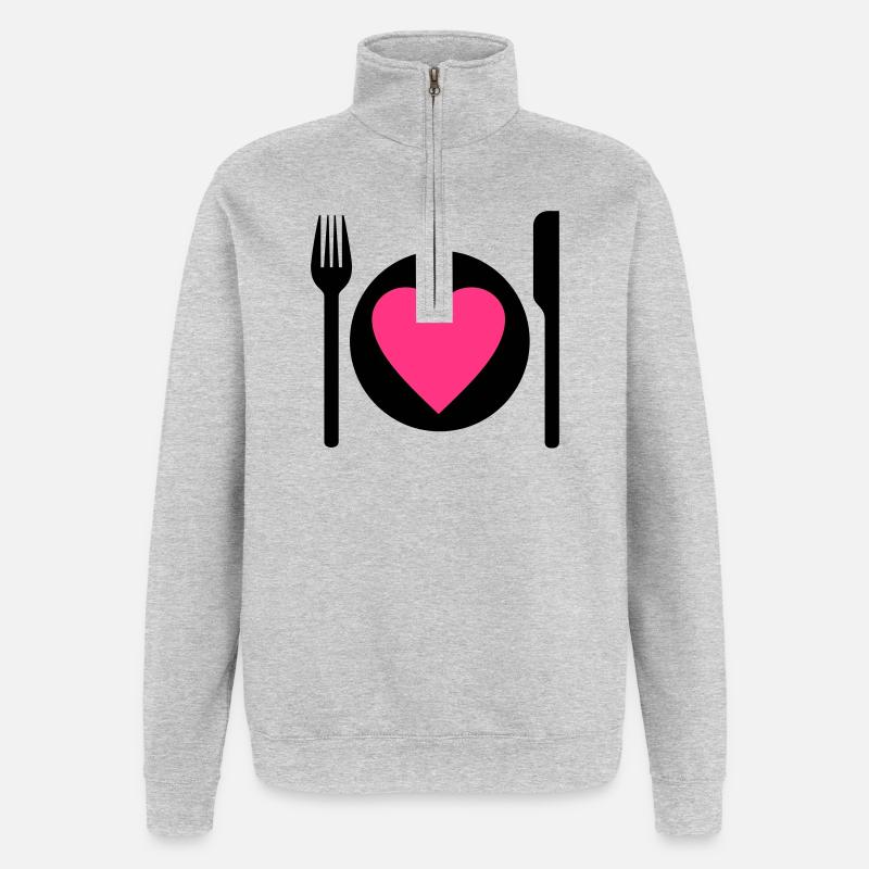 essen - Quarter-Zip-Sweatshirt - Grau meliert