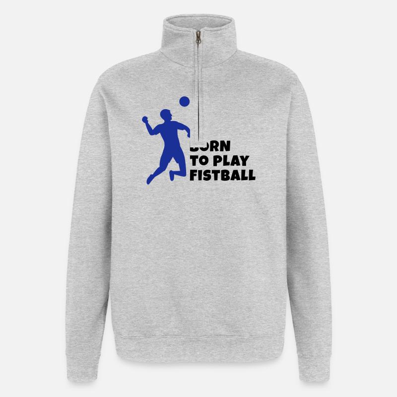 Faustball - Quarter-Zip-Sweatshirt - Grau meliert