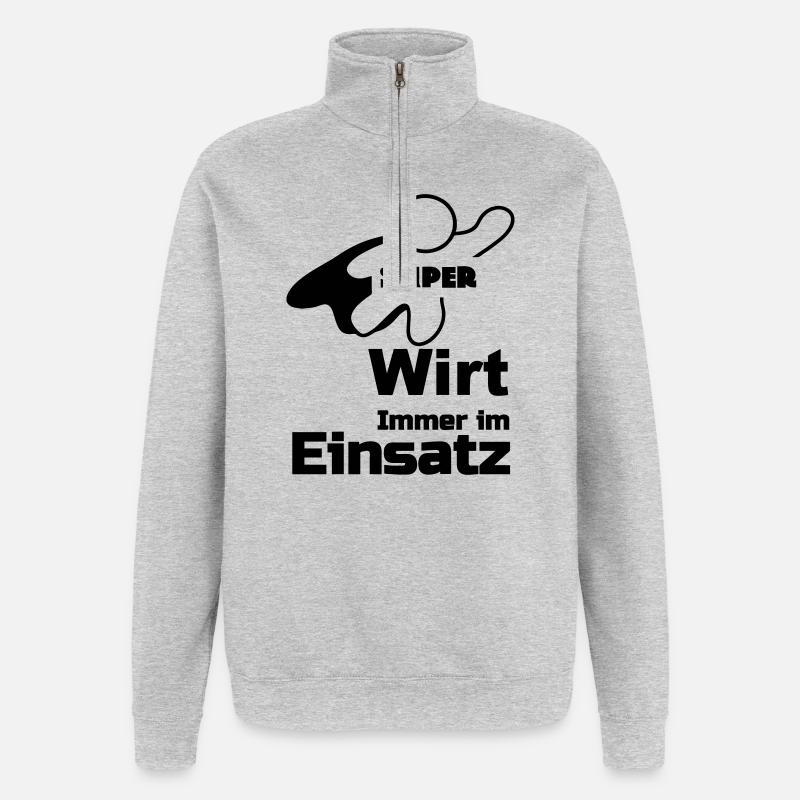 Super Wirt Geschenk - Quarter-Zip-Sweatshirt - Grau meliert
