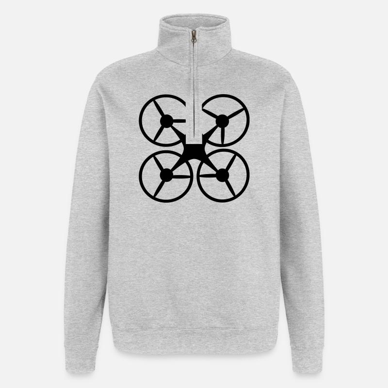 6061912 121684366 drone - Quarter-Zip Sweatshirt - heather grey