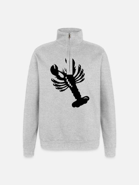 a lobster - Quarter-Zip Sweatshirt - heather grey