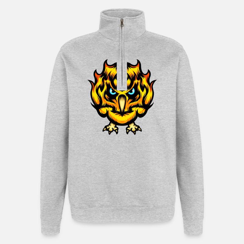 Fire Chick - Quarter-Zip Sweatshirt - heather grey
