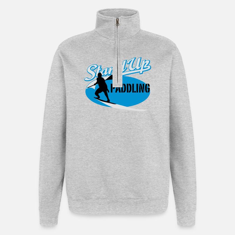 Stand Up Paddling - Quarter-Zip-Sweatshirt - Grau meliert