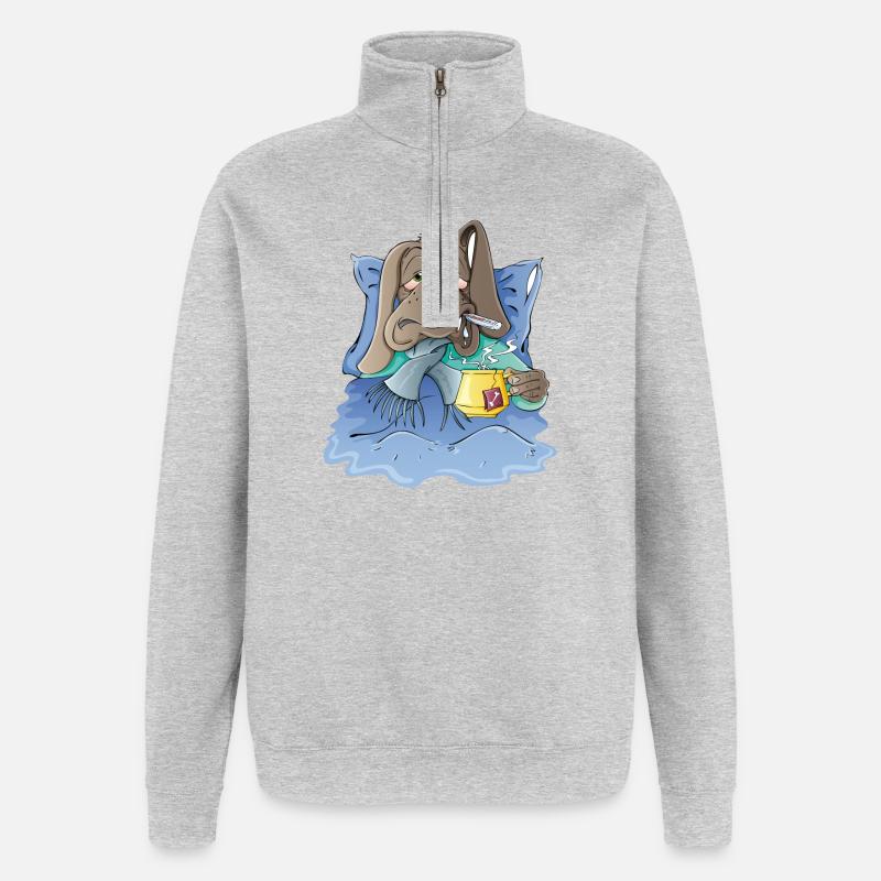 Hundeelend - Quarter-Zip-Sweatshirt - Grau meliert