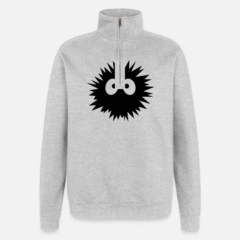 Wusel Explosion - Quarter-Zip-Sweatshirt - Grau meliert