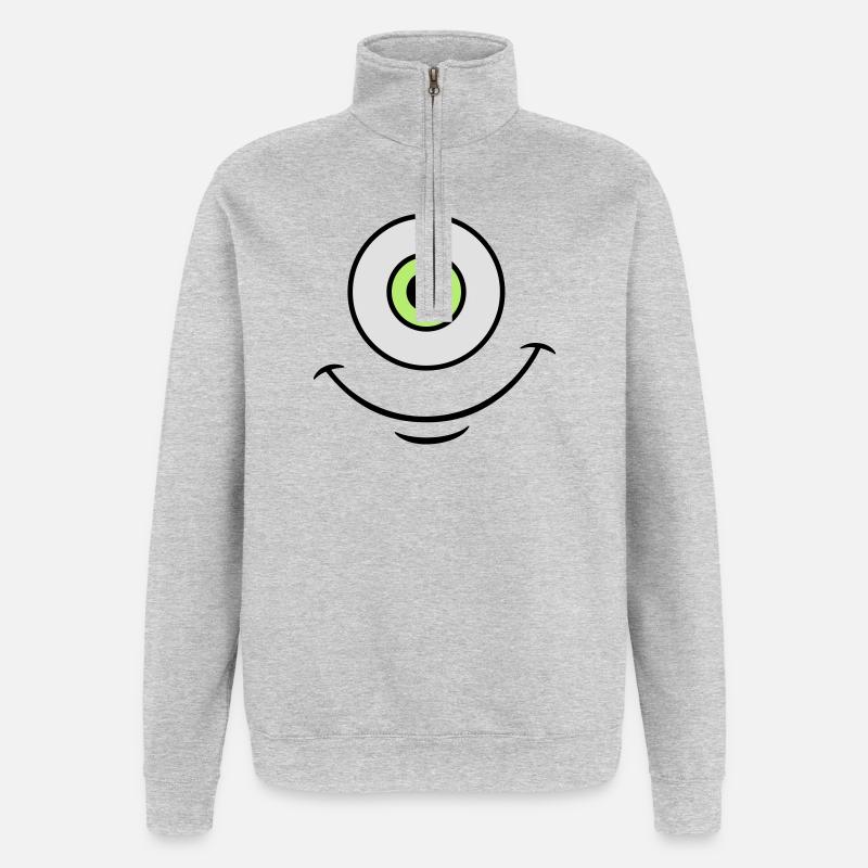 Mike - Quarter-Zip-Sweatshirt - Grau meliert