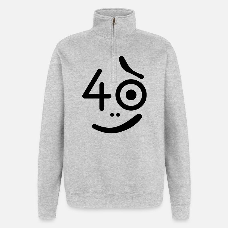 40 Jahre - so what? - Quarter-Zip-Sweatshirt - Grau meliert