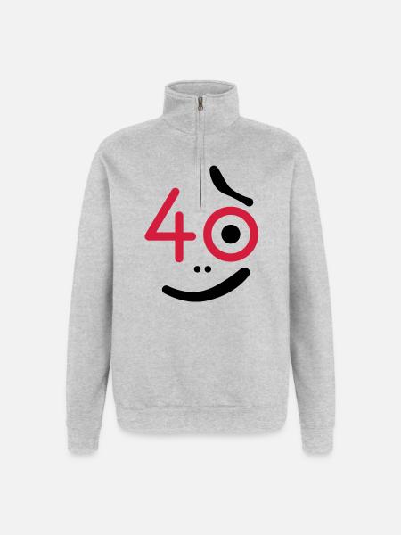 40 years - so what? - Quarter-Zip Sweatshirt - heather grey