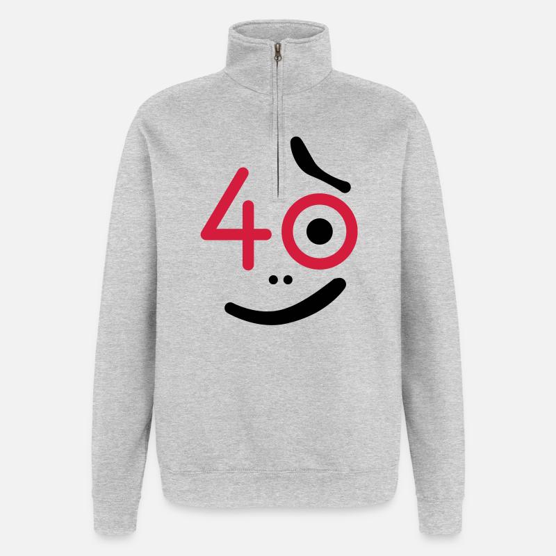 40 år - hvad så? - Sweatshirt med 1/4 lynlås - grå meleret