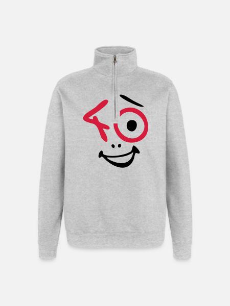 Wow, 40 years! - Quarter-Zip Sweatshirt - heather grey