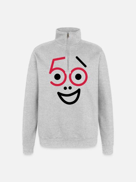 50 years old and still fresh! - Quarter-Zip Sweatshirt - heather grey