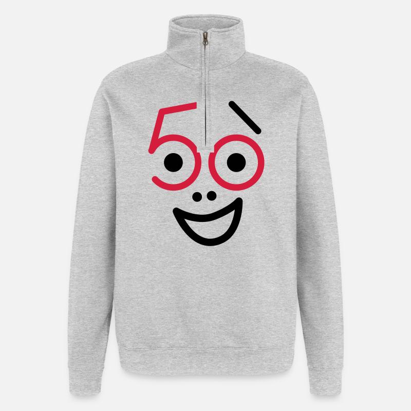 50 years old and still fresh! - Quarter-Zip Sweatshirt - heather grey