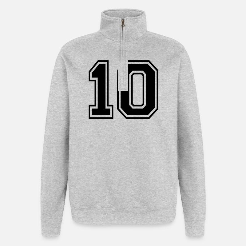 10 - Quarter-Zip-Sweatshirt - Grau meliert