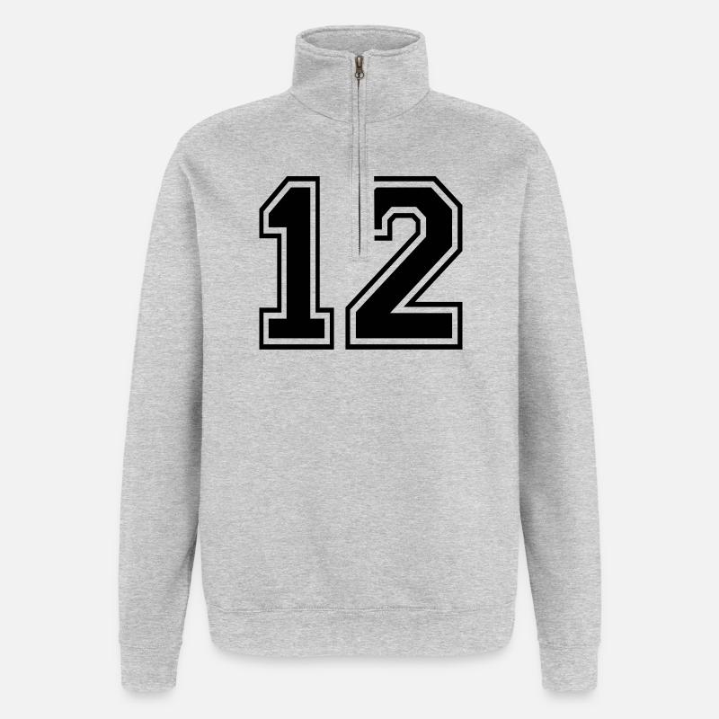 12 - Sweat à zip 1/4 - gris chiné