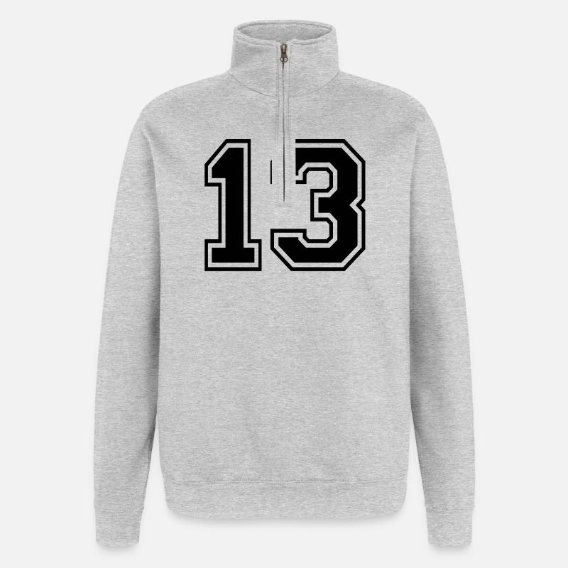 13 - Sweat à zip 1/4 - gris chiné