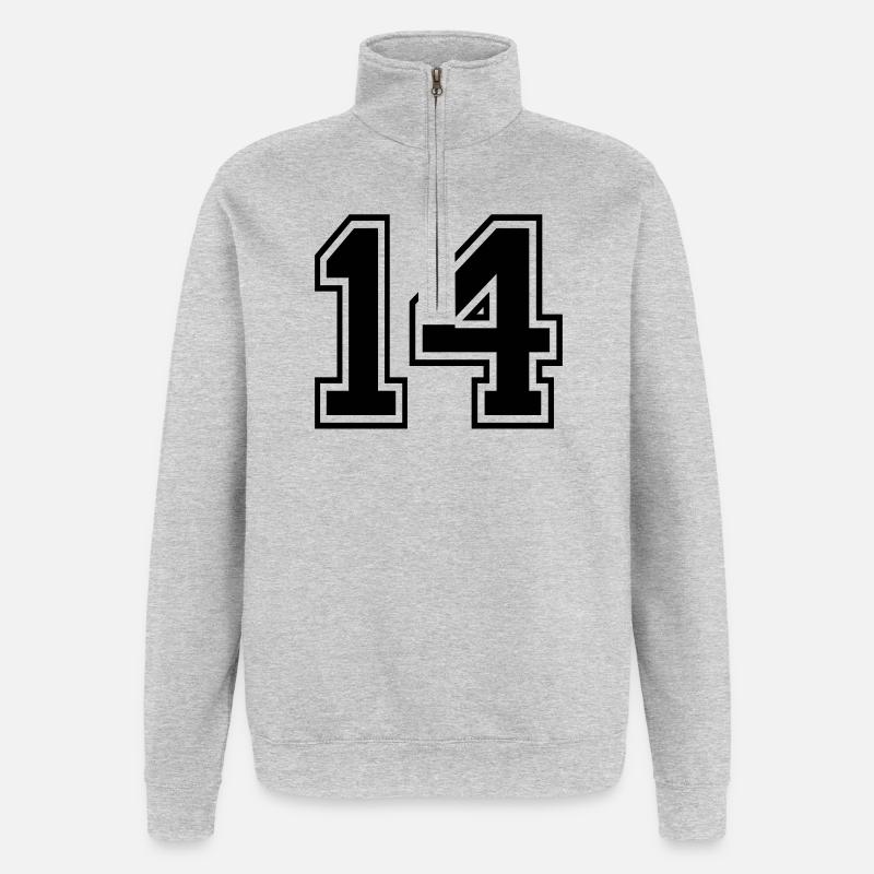 14 - Sweat à zip 1/4 - gris chiné