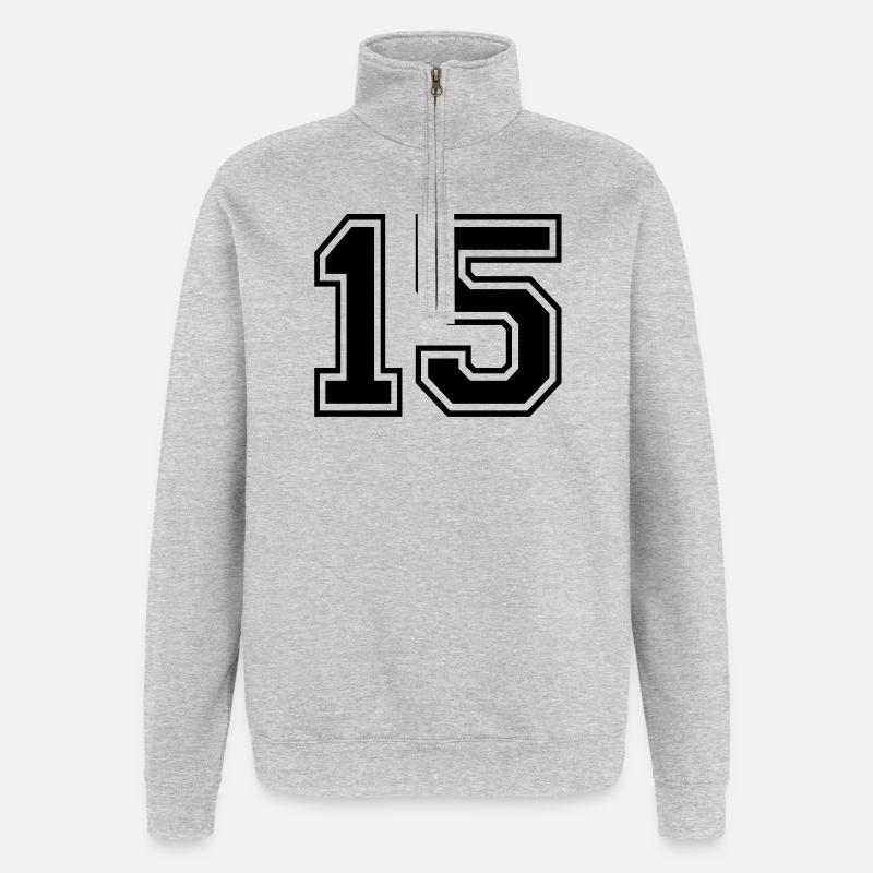 15 - Sweat à zip 1/4 - gris chiné