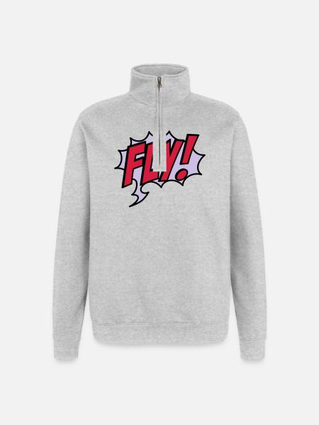 2541614 15932863 fly - Quarter-Zip Sweatshirt - heather grey