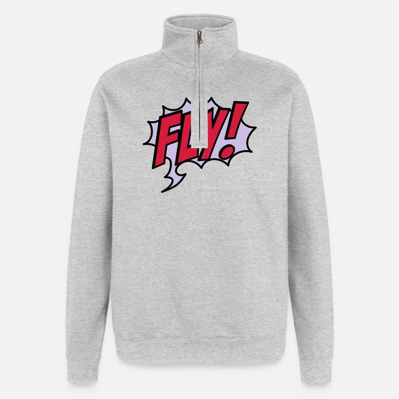 2541614 15932863 fly - Quarter-Zip-Sweatshirt - Grau meliert