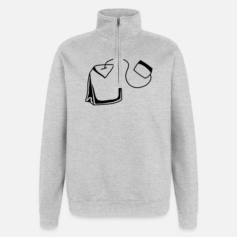 teebeutel - Quarter-Zip-Sweatshirt - Grau meliert