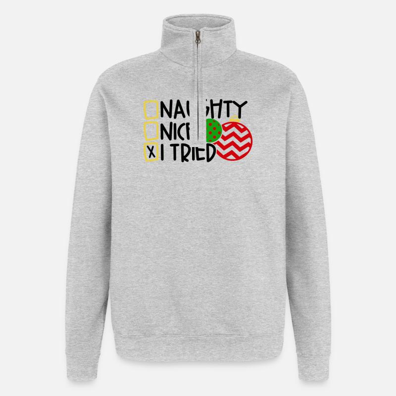 Christmas - Quarter-Zip Sweatshirt - heather grey