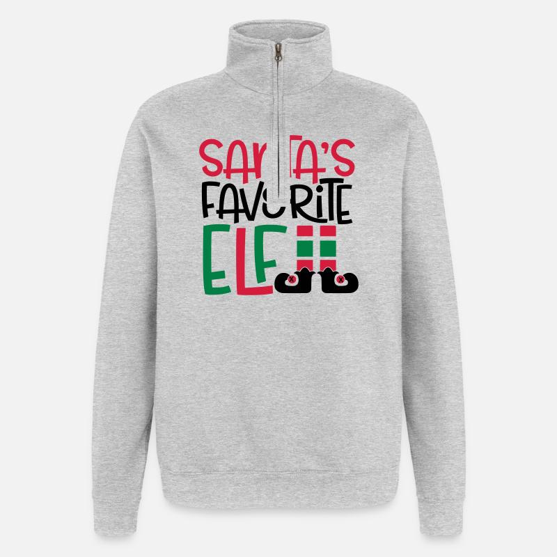 onze - Sweat à zip 1/4 - gris chiné