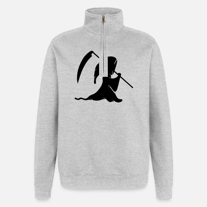 Grim Reaper - Quarter-Zip Sweatshirt - heather grey