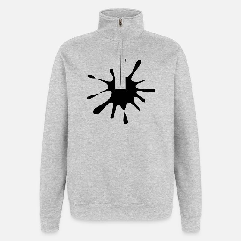Klecks - Quarter-Zip-Sweatshirt - Grau meliert