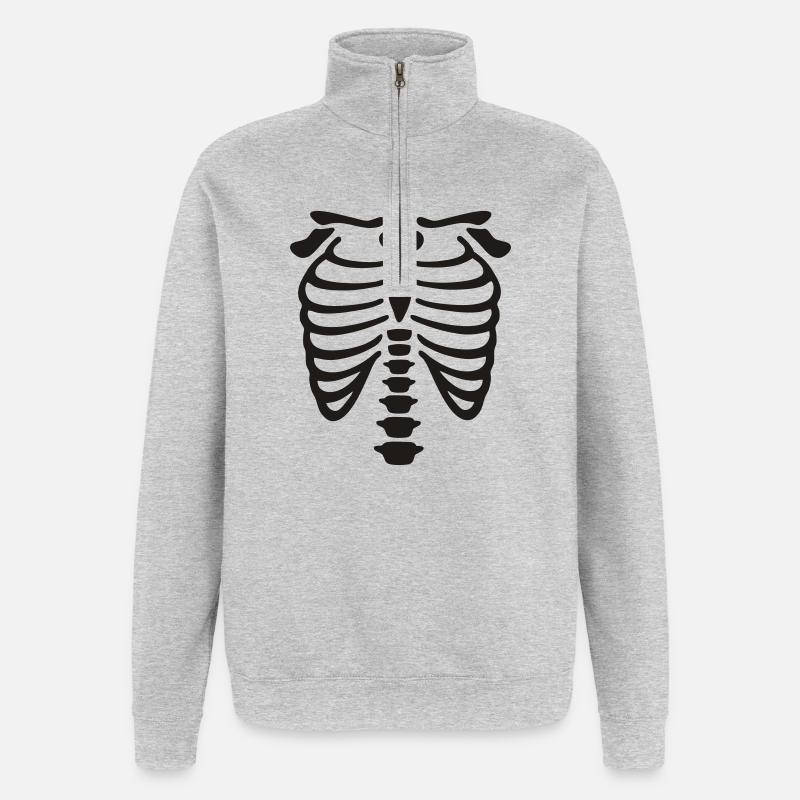 xray_vector - Sweat à zip 1/4 - gris chiné