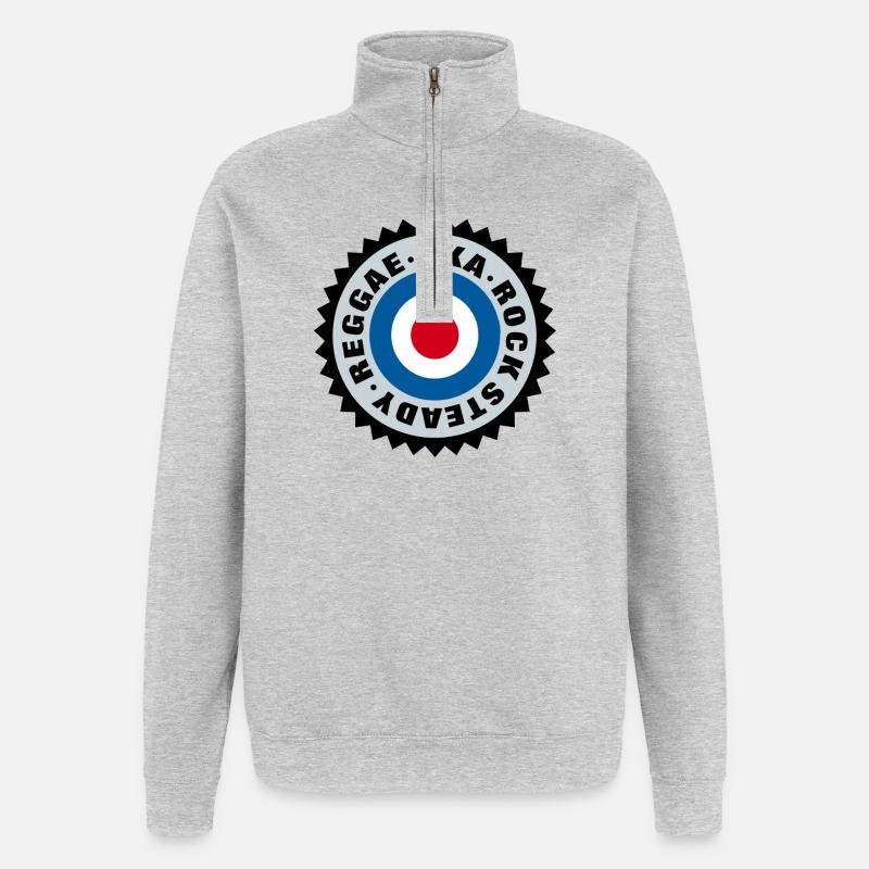 Ska, Rock Steady, Reggae Mod Target - Quarter-Zip-Sweatshirt - Grau meliert